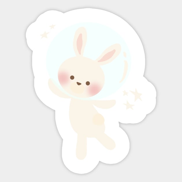 Space Bunny Sticker by littlemoondance